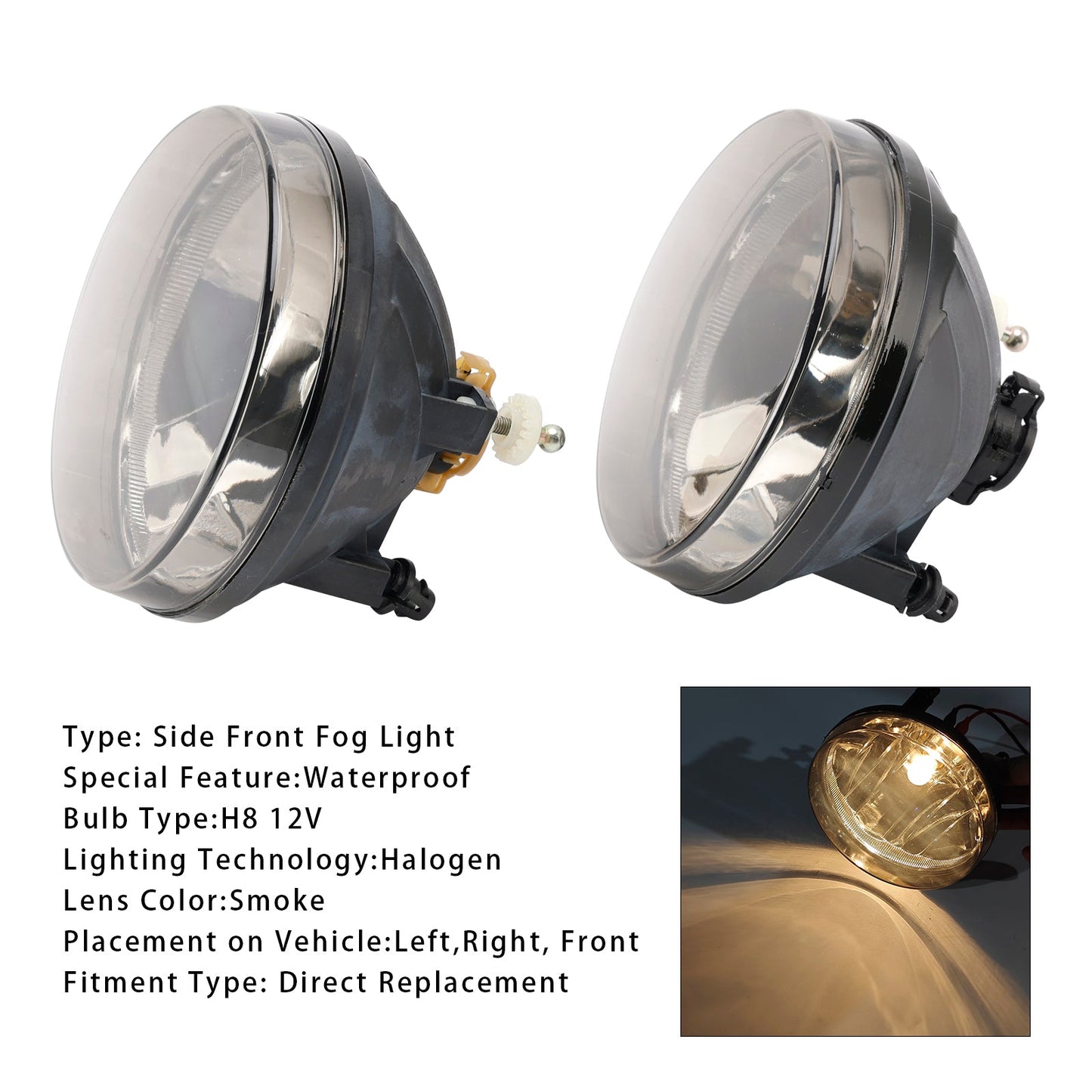 2007-2013 GMC Sierra 1500 Pair Front Fog Lights Lamps With Bulbs