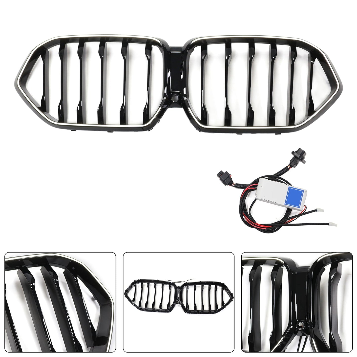 2020-2022 BMW X6 G06 M50i W/Camera Hole Black Front Bumper Grille Grill