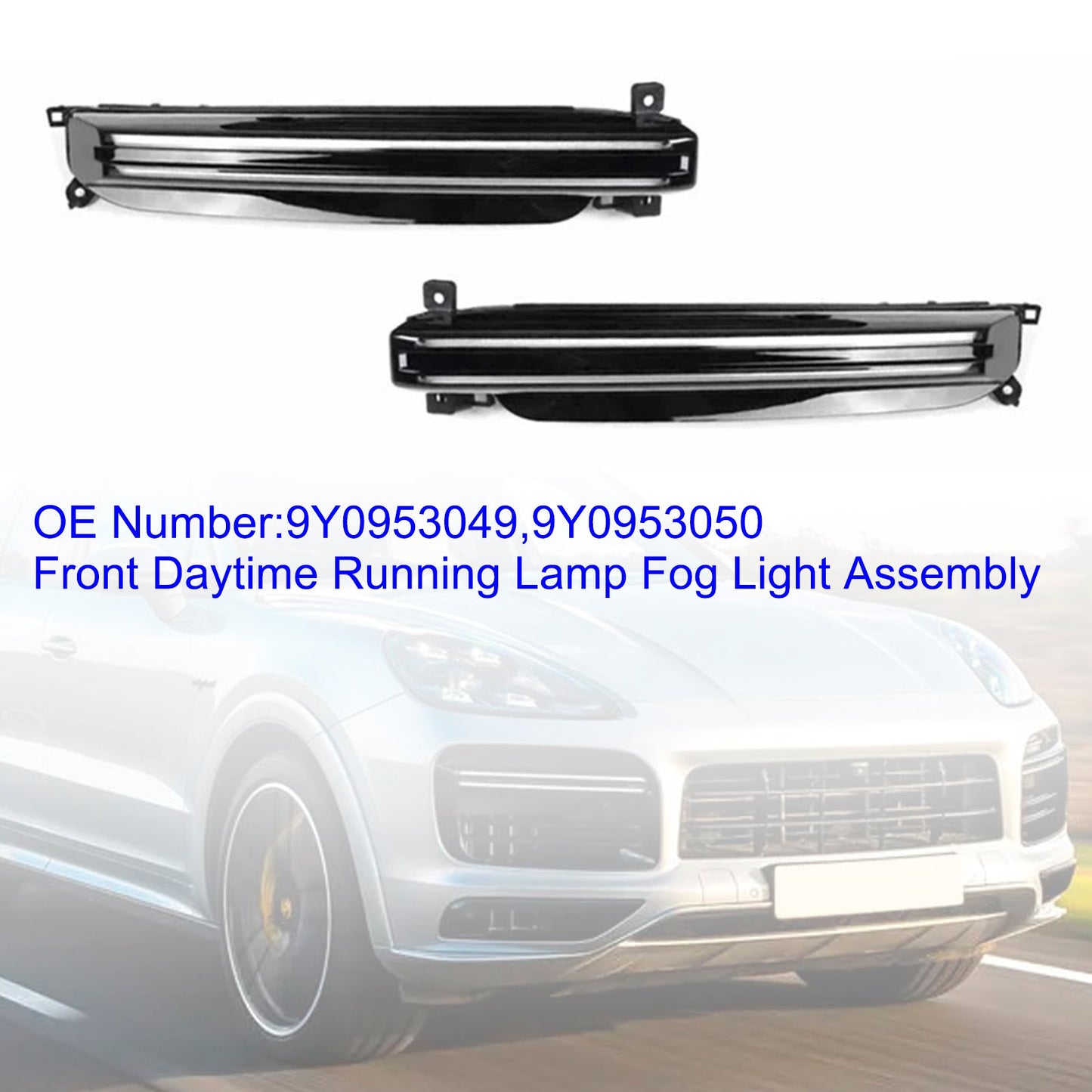 2018-2022 Porsche Cayenne Turbo Front Daytime Running Lamp Fog Light Assembly 9Y0953049 9Y0953050