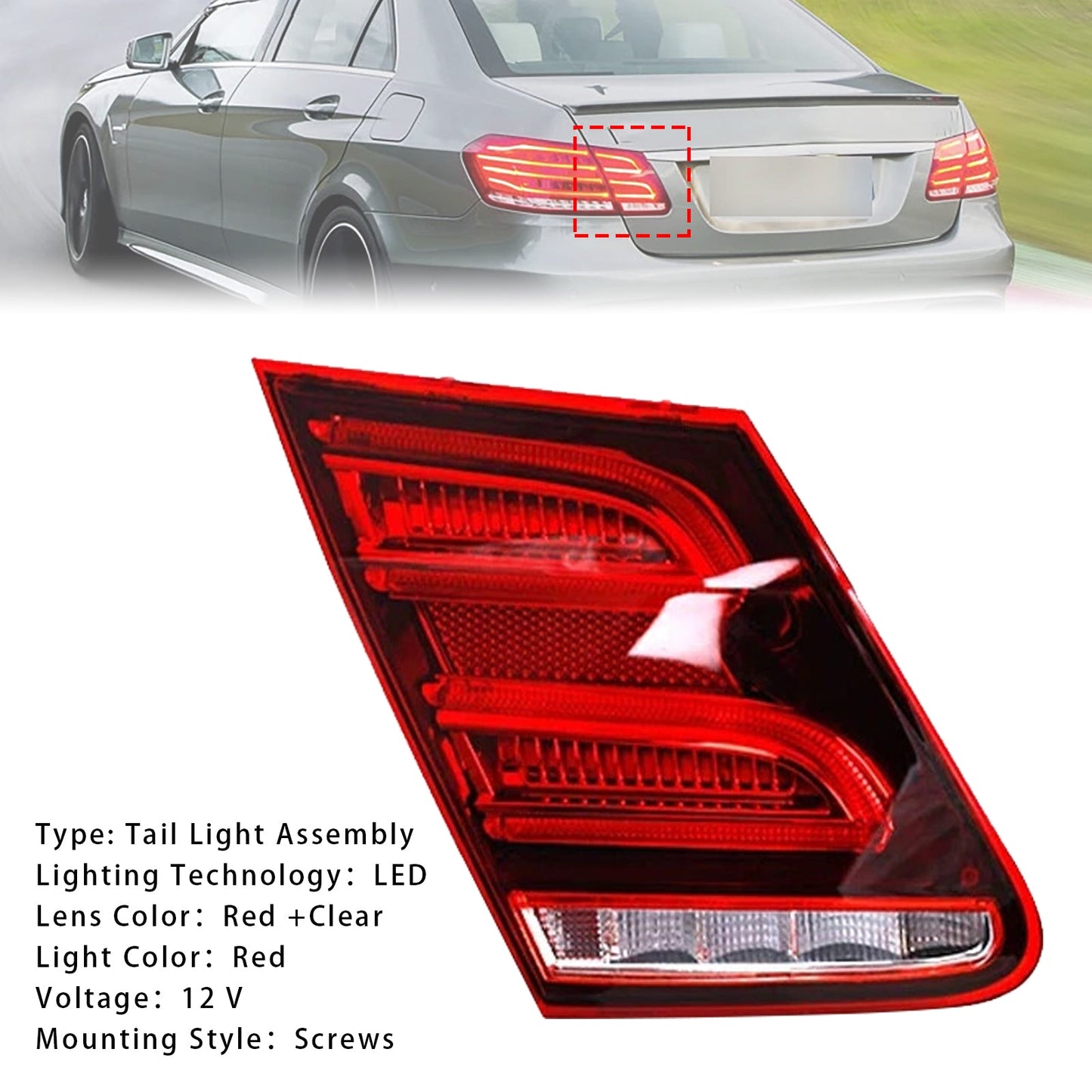 2013-2015 Mercedes-Benz E-CLASS W212 SEDAN FACELIFT Left LED Inner Rear Tail Light Brake Lamp 2129060303 2129062757