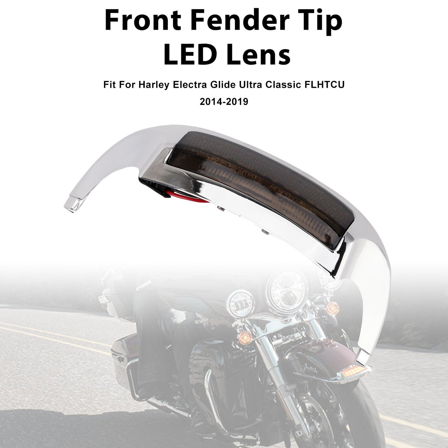 Front Fender Tip LED Lens Fit For Electra Glide Ultra Limited Low 2014-2023