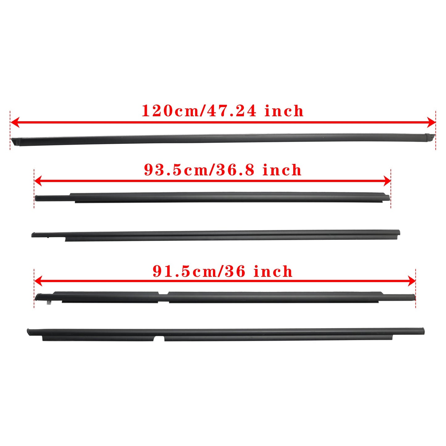 2003-2009 Toyota 4Runner 5PCS Door Belt Molding Weatherstrips 68161-35060 68163-35030