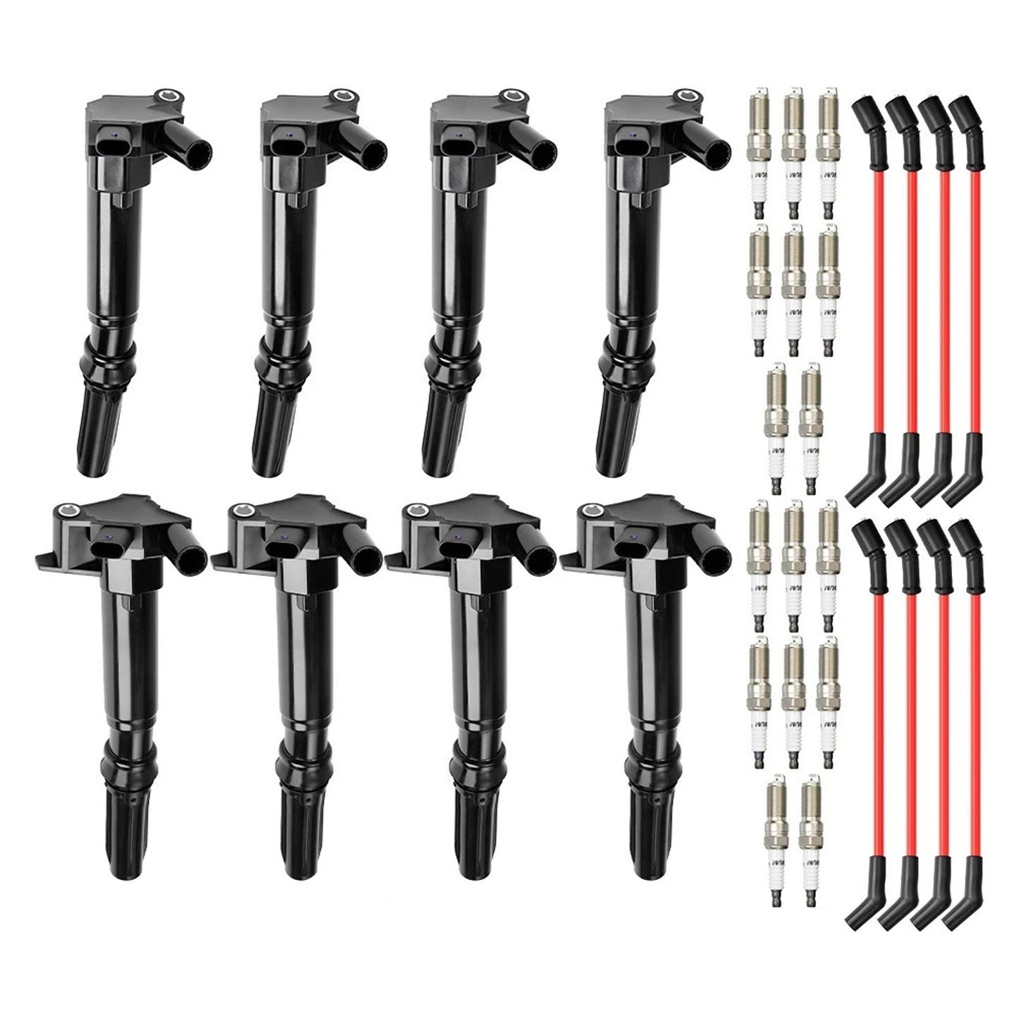 2018-2019 Ford E-350 Super Duty 6.2L V8 8 Ignition Coil+16 Spark Plug+8 Wires UF834 UF865 HL3Z-12029-C