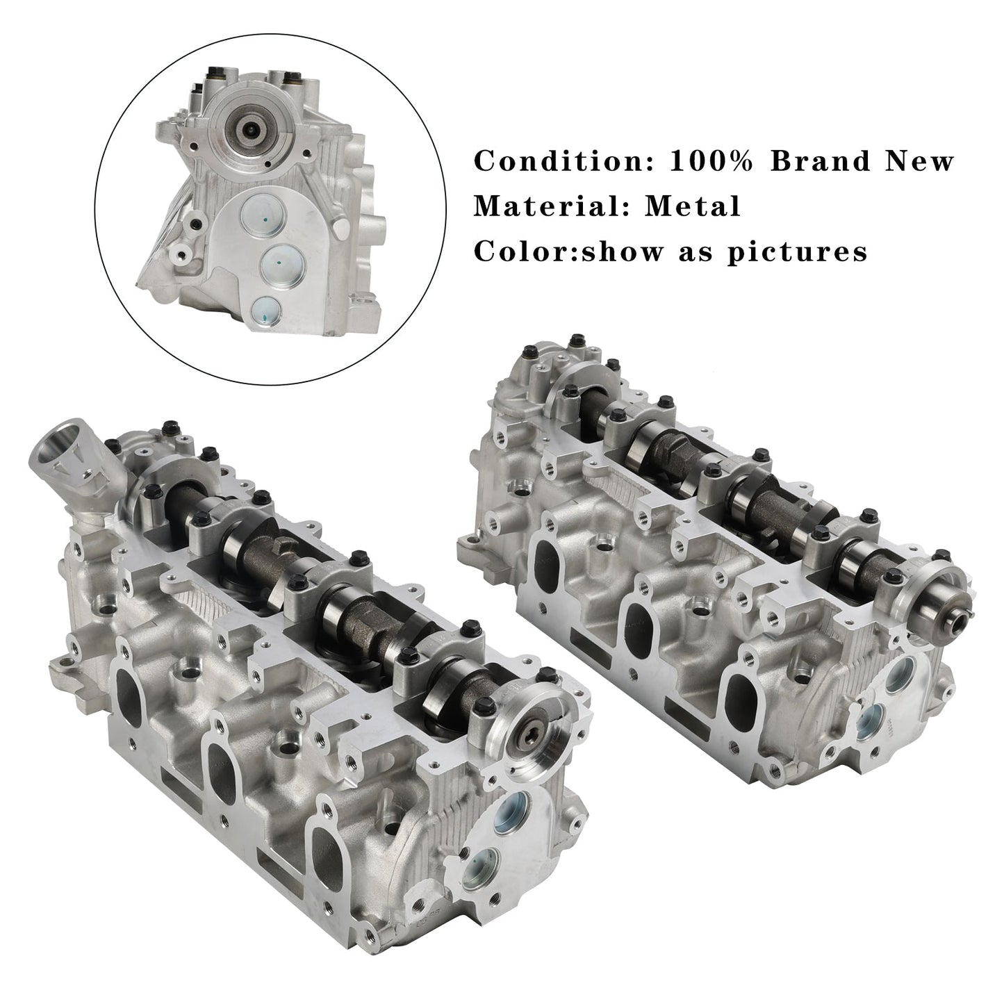 1989-1995 Toyota 4Runner 3.0L A/T 2WD 4WD SR-5Left+Right Cylinder Head 1110165011 1110165021
