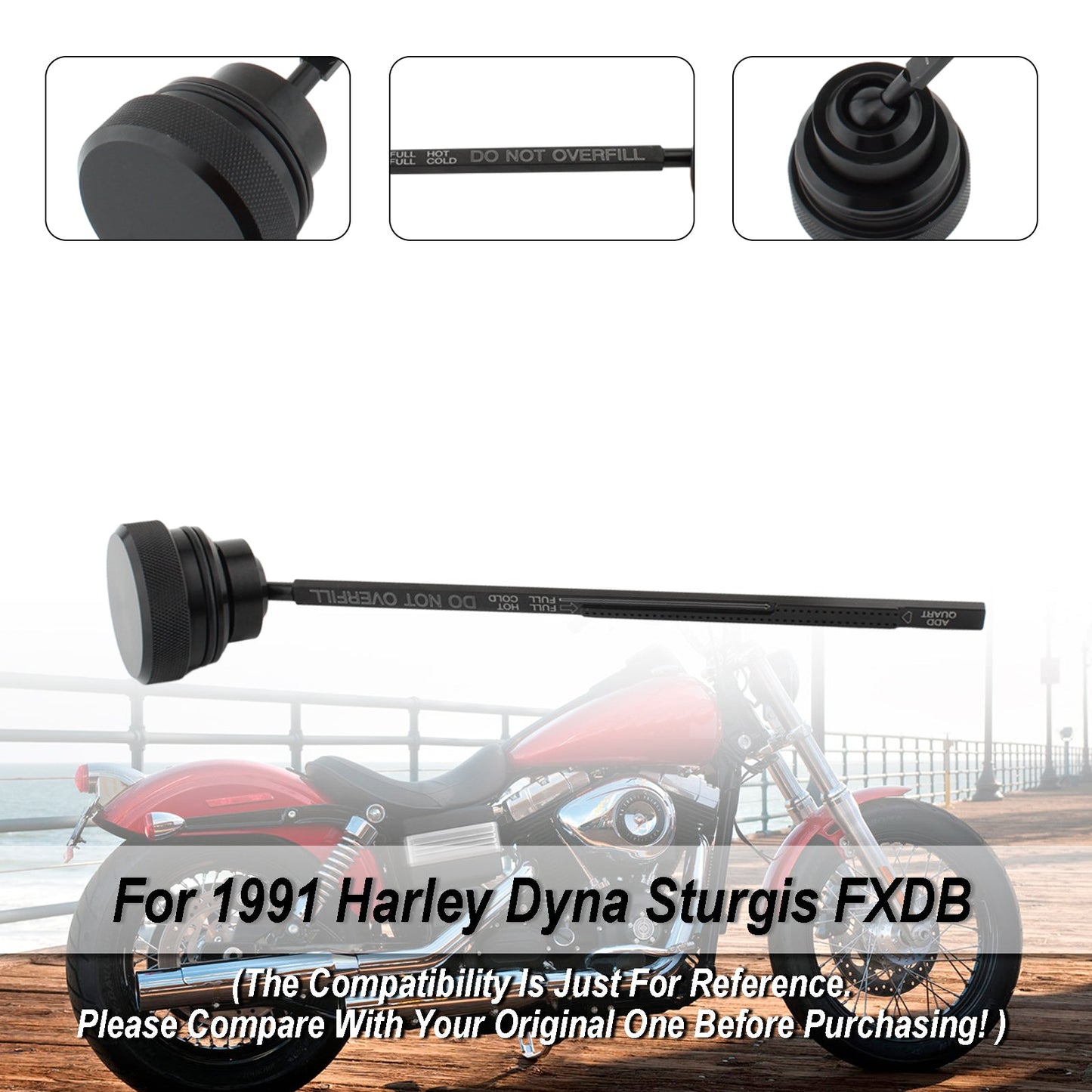 Oil Dipstick Tank Cap Plug Fit For Dyna Wide Glide FXDL 1991-1998 0710-0001