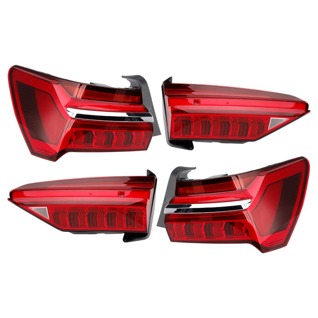 2019-2023 For Audi A6 C8 4PCS Left Right Outer Inner LED Tail Light Assembly