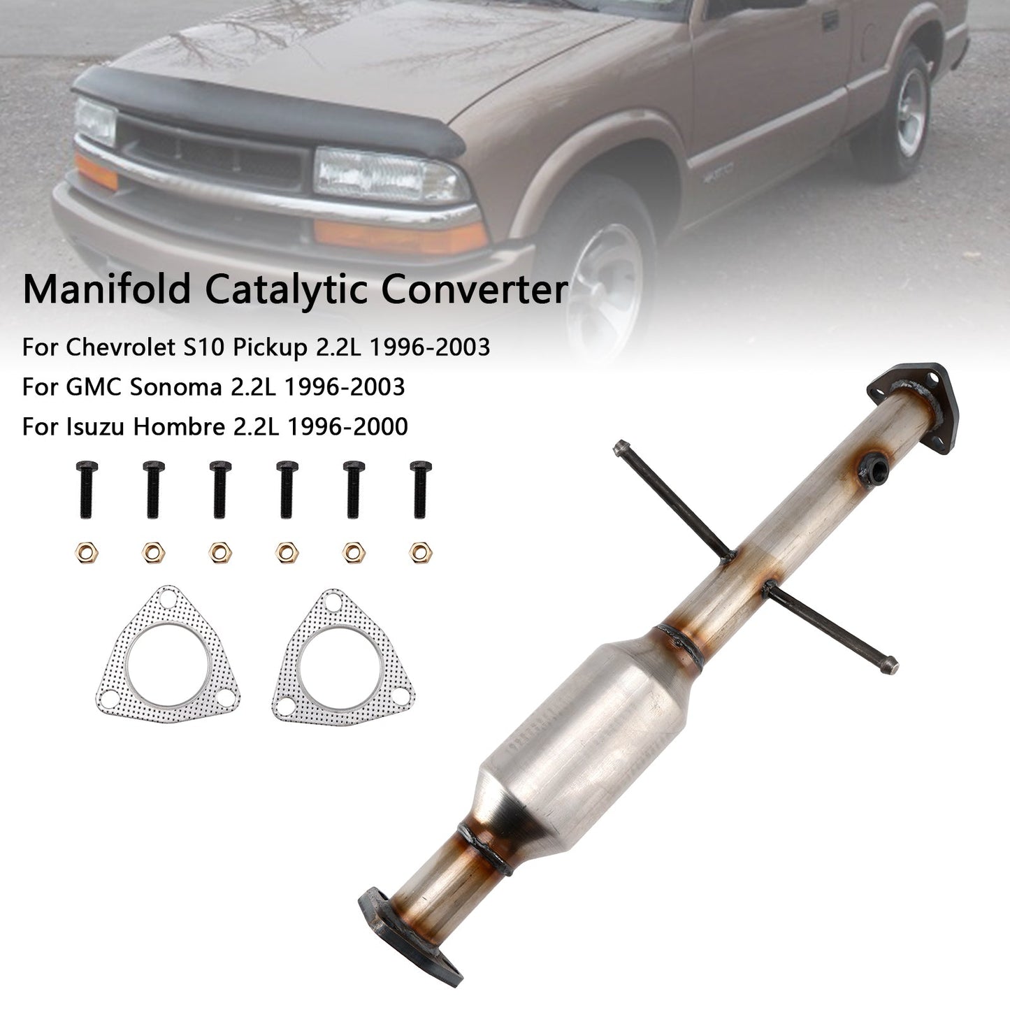 1996-2000 Isuzu Hombre 2.2L Rear Manifold Catalytic Converter 25175249 25314443