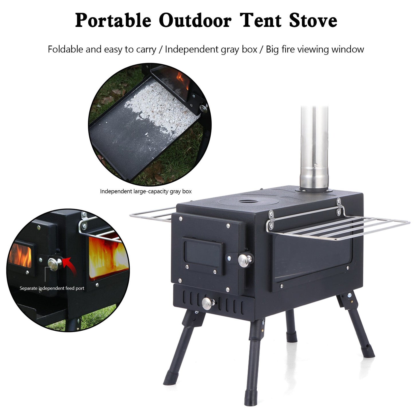 Cook Tent For Camping Outdoor Portable Tent Camping Wood Burning Stove with Pipe