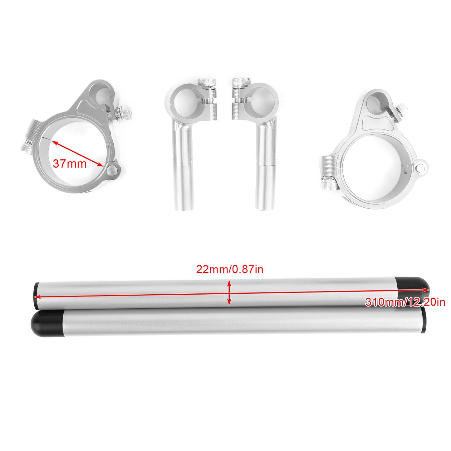 Universal Adjustable Rotatable CNC Billet Clip Ons Fork Tube Handlebar Kit 37mm