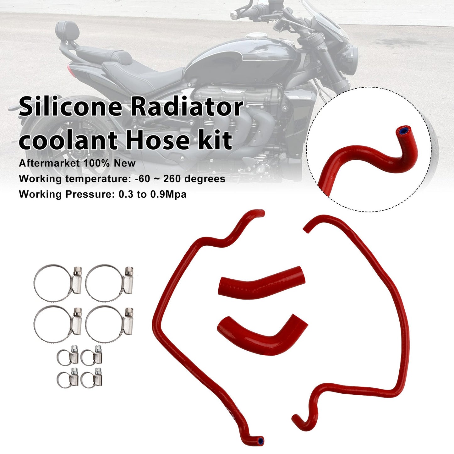 2019-2024 Rocket 3 Silicone Radiator coolant Hose kit