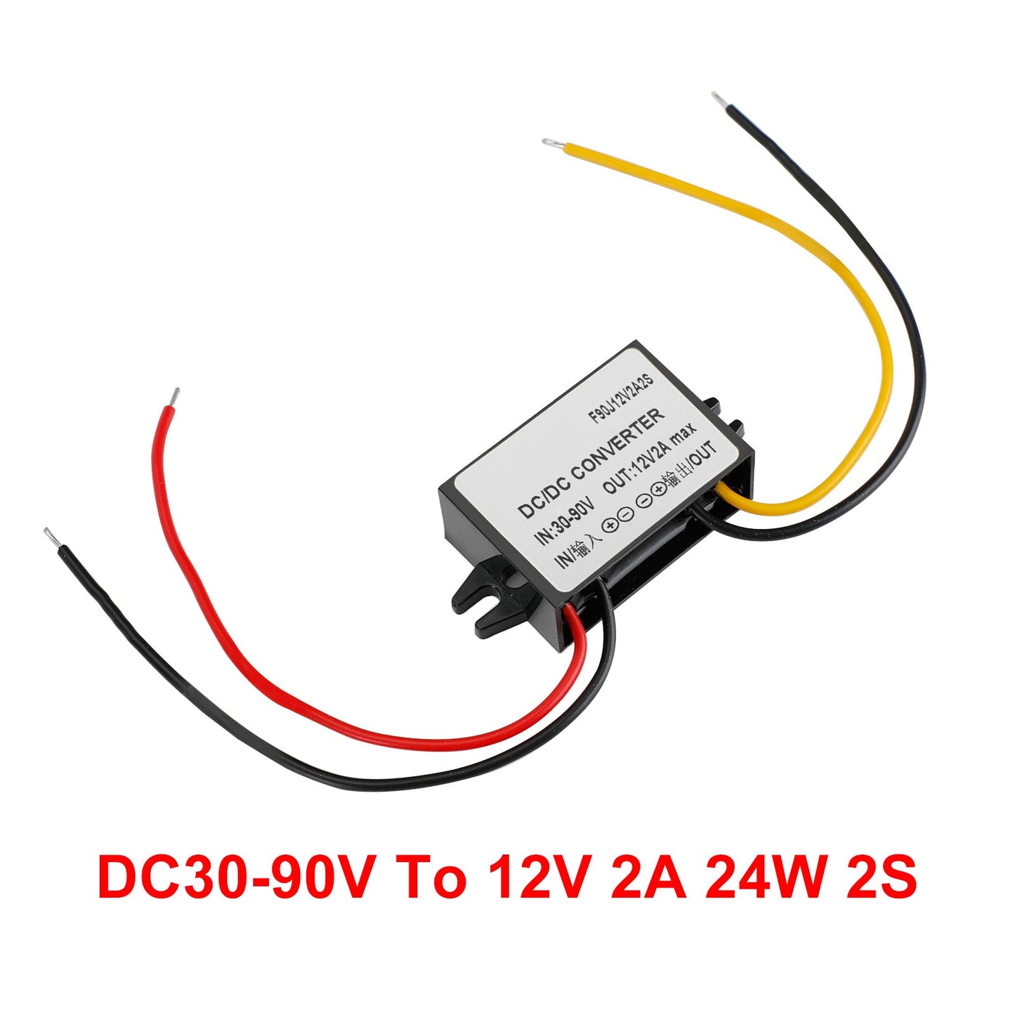 Waterproof DC 30-90V to 12V 2A 24W Step-Down Power Supply Converter Regulator