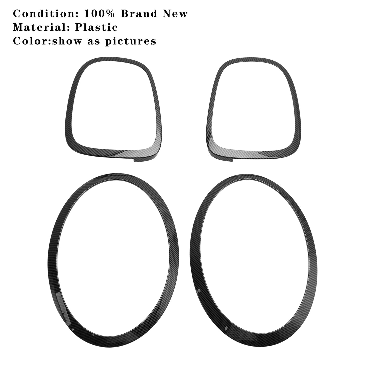 4PCS Headlight TailLight Trim Surround Bezel Ring Set For MINI F55 F56 F57