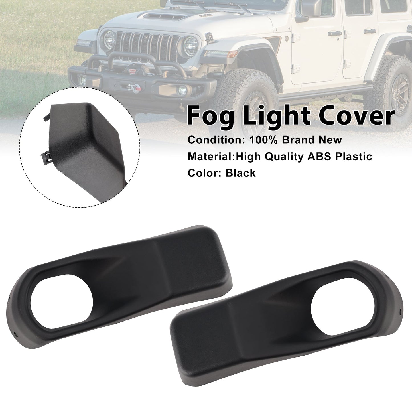 2018-2025 Jeep Wrangler JL Gladiator Pair Fog Light Bezel Trim 68295558AA