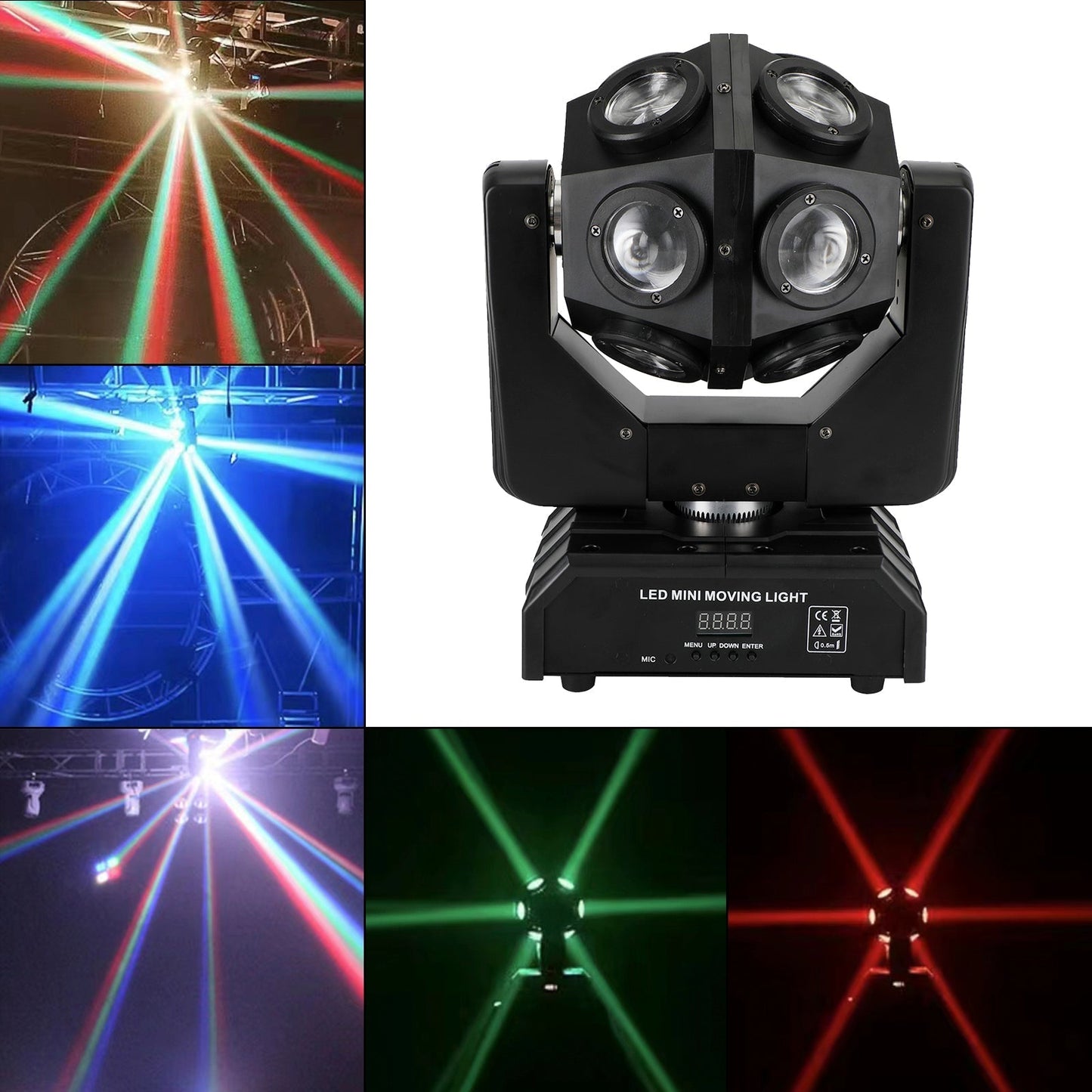 200W Moving Head 12 LED Rotating Beam LED Stage Lighting RGBW DJ Disco Party DMX UK