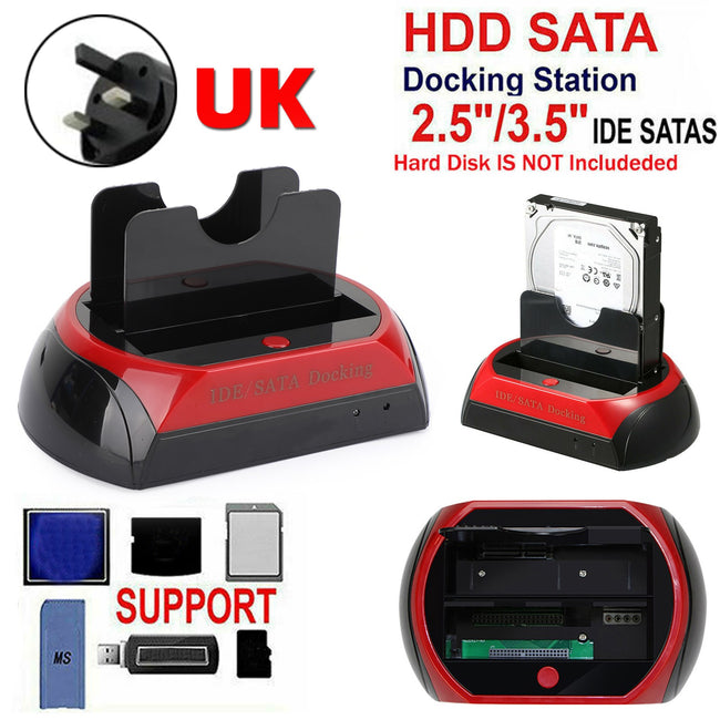 ALL in One HDD Docking/Dock Station HD Dual Bay USB to SATA IDE 2.5" 3.5" UK