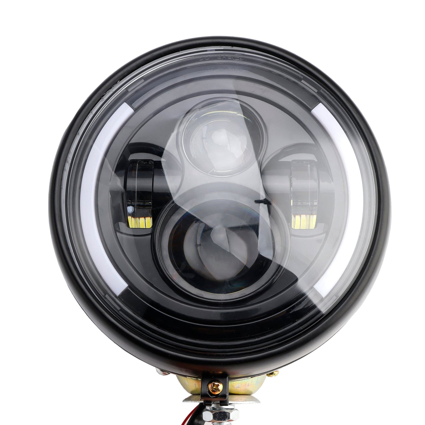 Multifunctional Beam Headlight Lamp Custom Black #84 For Racer Bobber Chopper