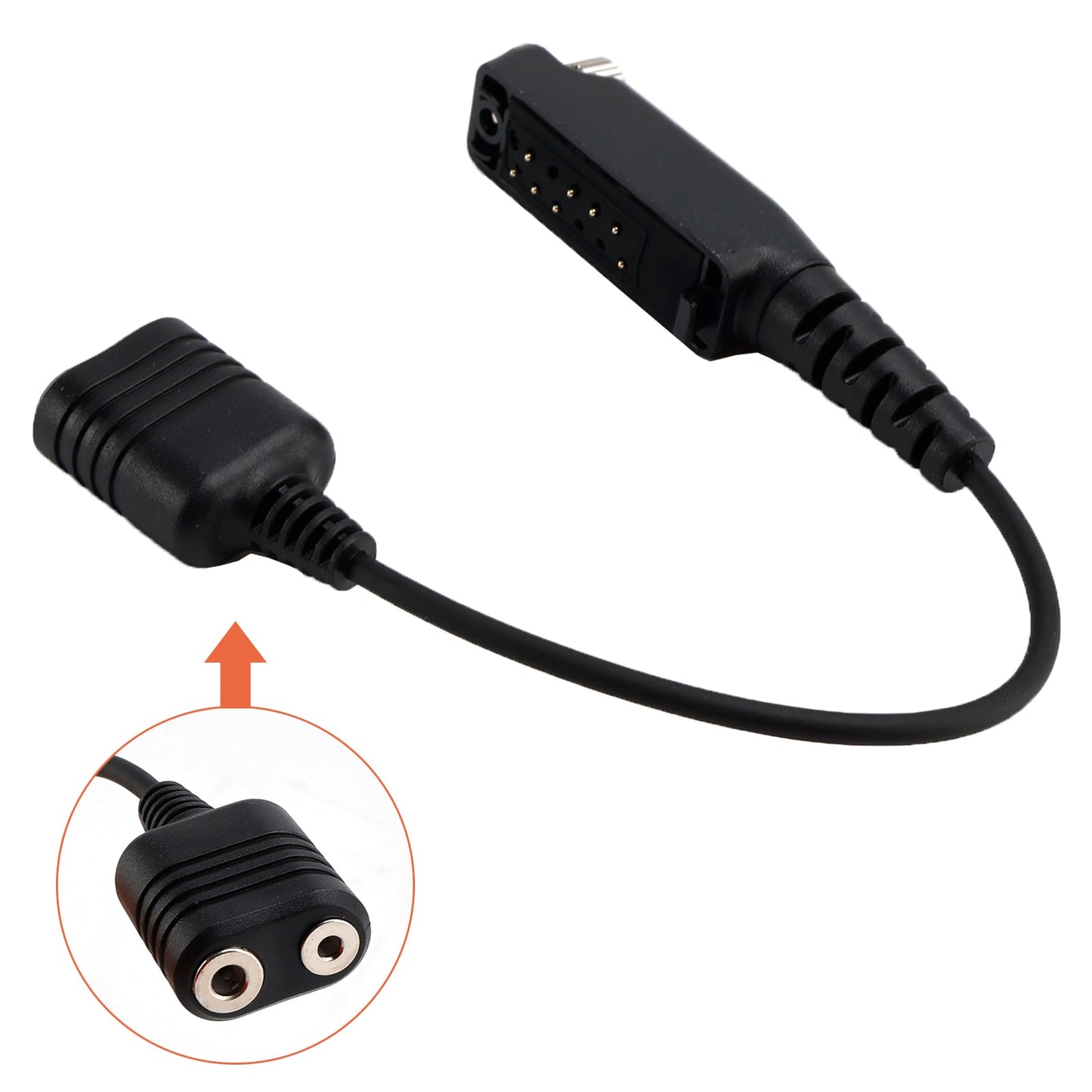 K Interface 2Pin Headset Port Converter Cable for Sepura STP8000 STP8030 STP8035