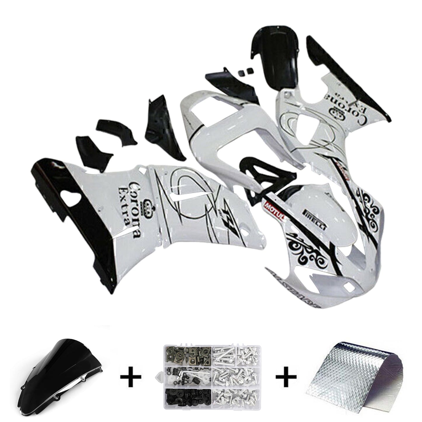 2000-2001 Yamaha YZF 1000 R1 Injection Fairing Kit Bodywork Plastic ABS