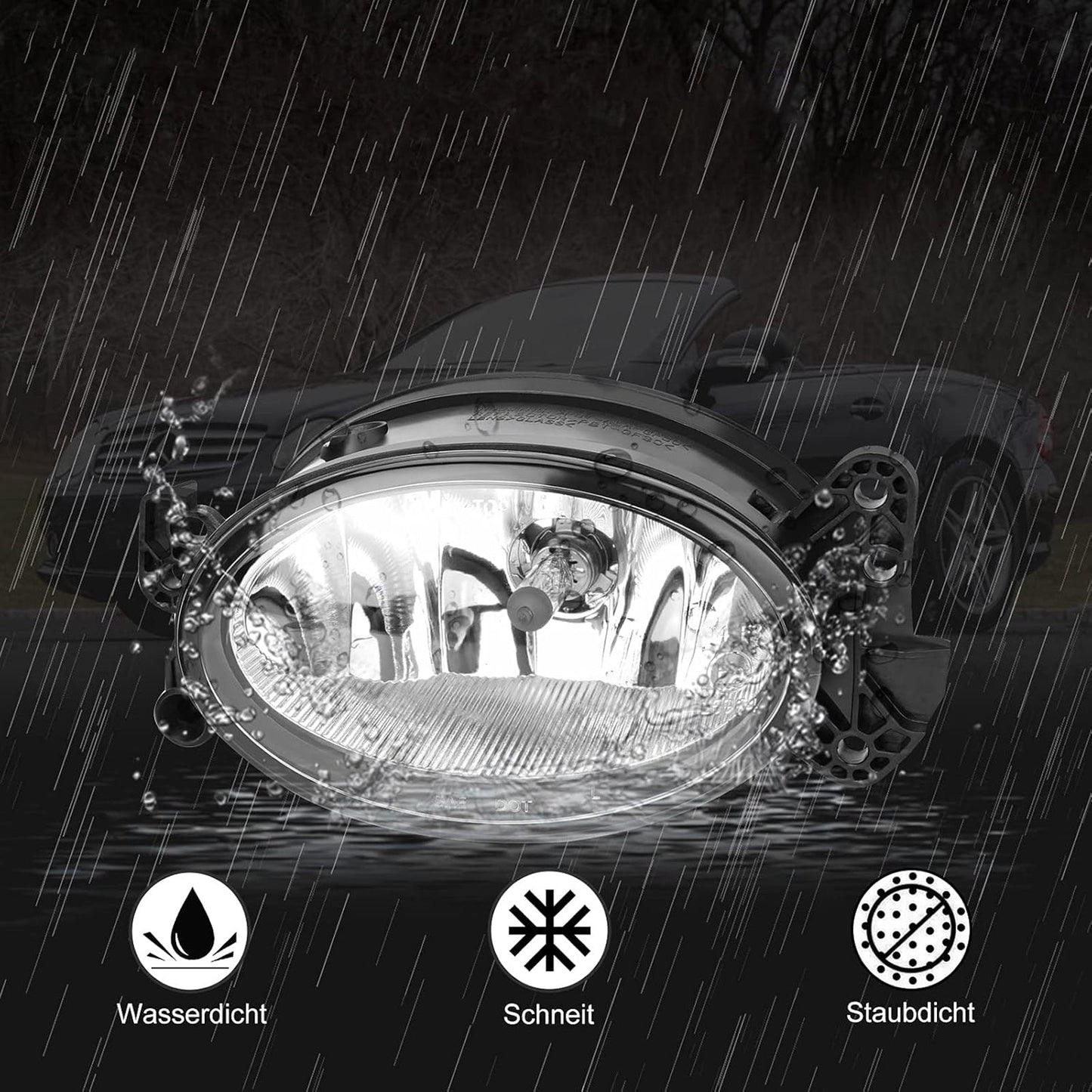 Pair Front Fog Light Lamps With Bulbs For Mercedes Benz W204 W211 W164 C219