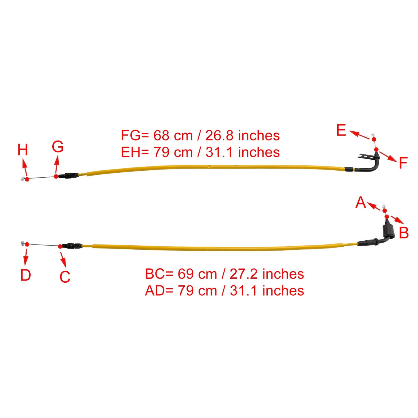 2009-2016 Suzuki GSXR1000 Throttle Cable Wire Yellow