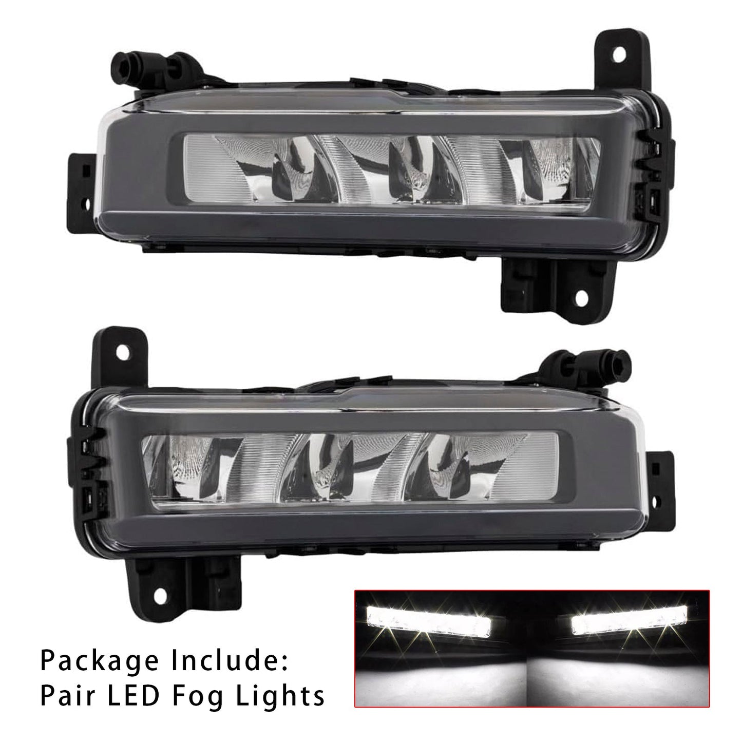 Pair LED Front Bumper Fog Lights For BMW G20 G21 X1 F48 LCI F45 F46 63178089526