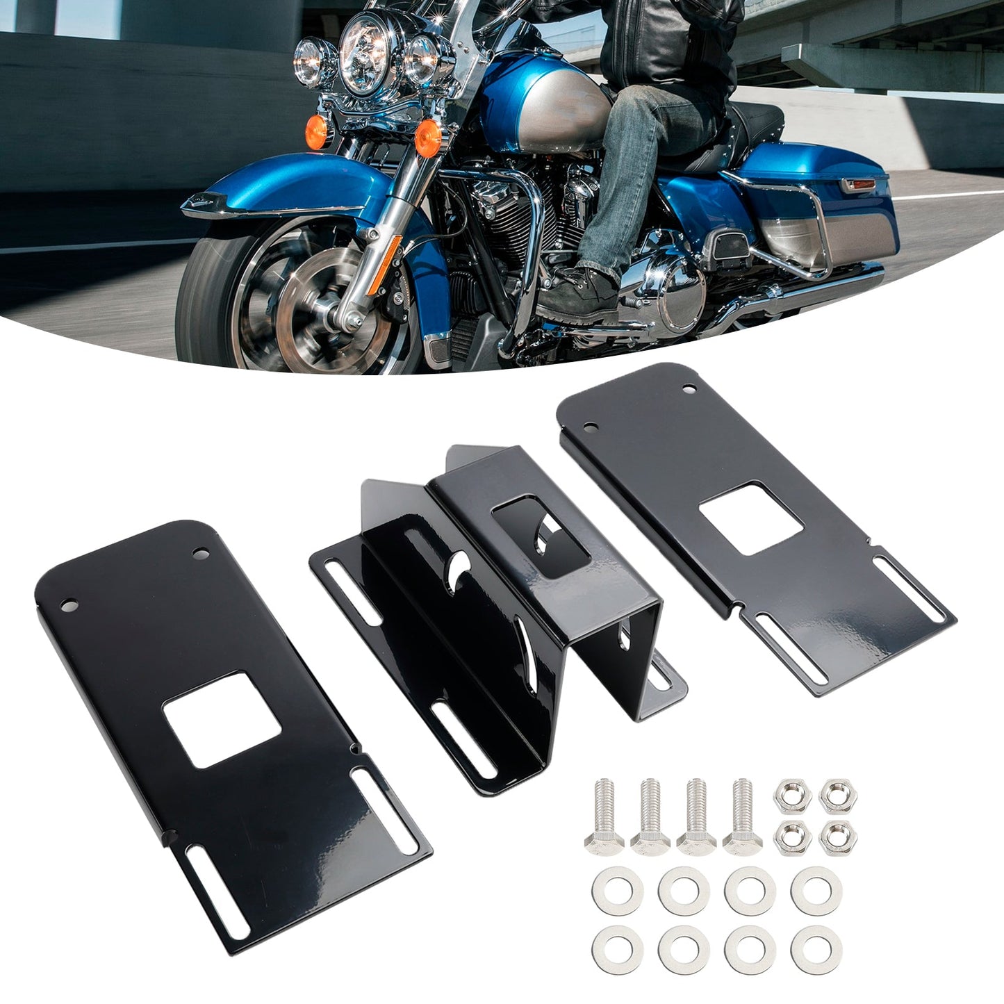 2004-2013 Harley Touring Road Glide Adjustable Fairing Mount Brackets Kit