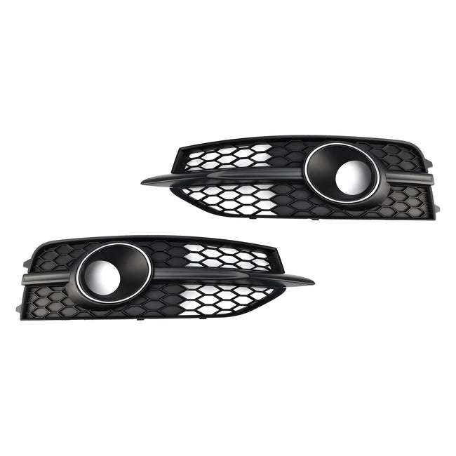 2012-2015 Audi A7 S-Line S7 Black Front Bumper Fog Light Grille Cover Bezel