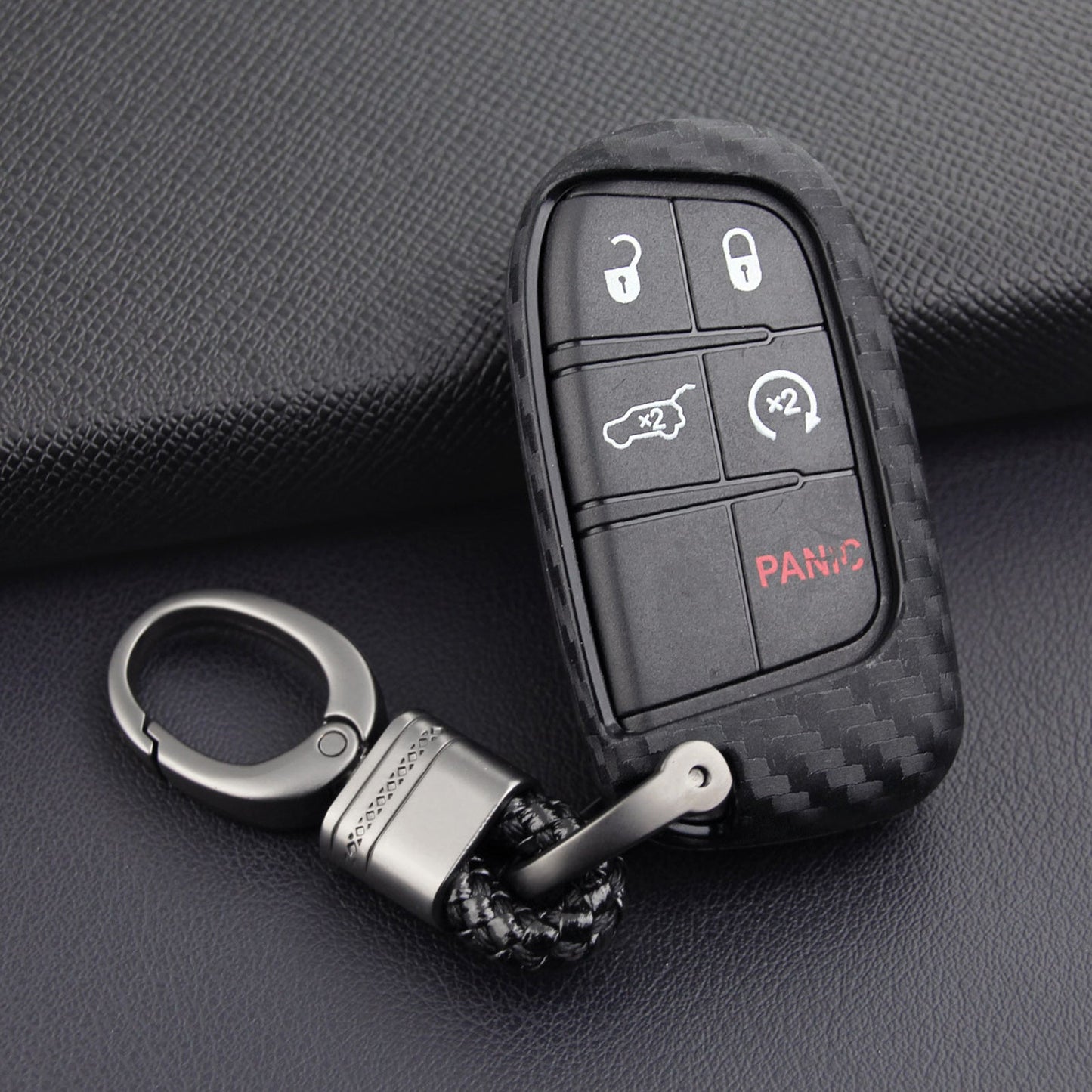 Leather Silicone Car Key Case Cover With Buckle For Jeep
