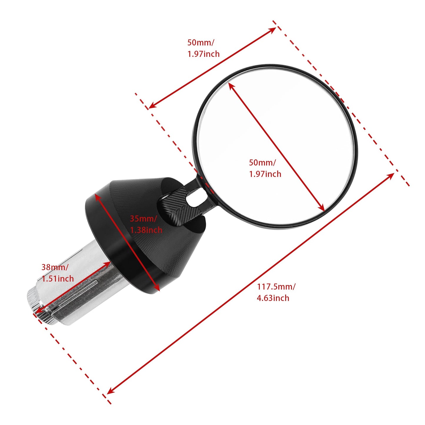 CNC ?50mm Mini Handlebar End Mirror Set For Vespa Sprint Primavera 50 125 150
