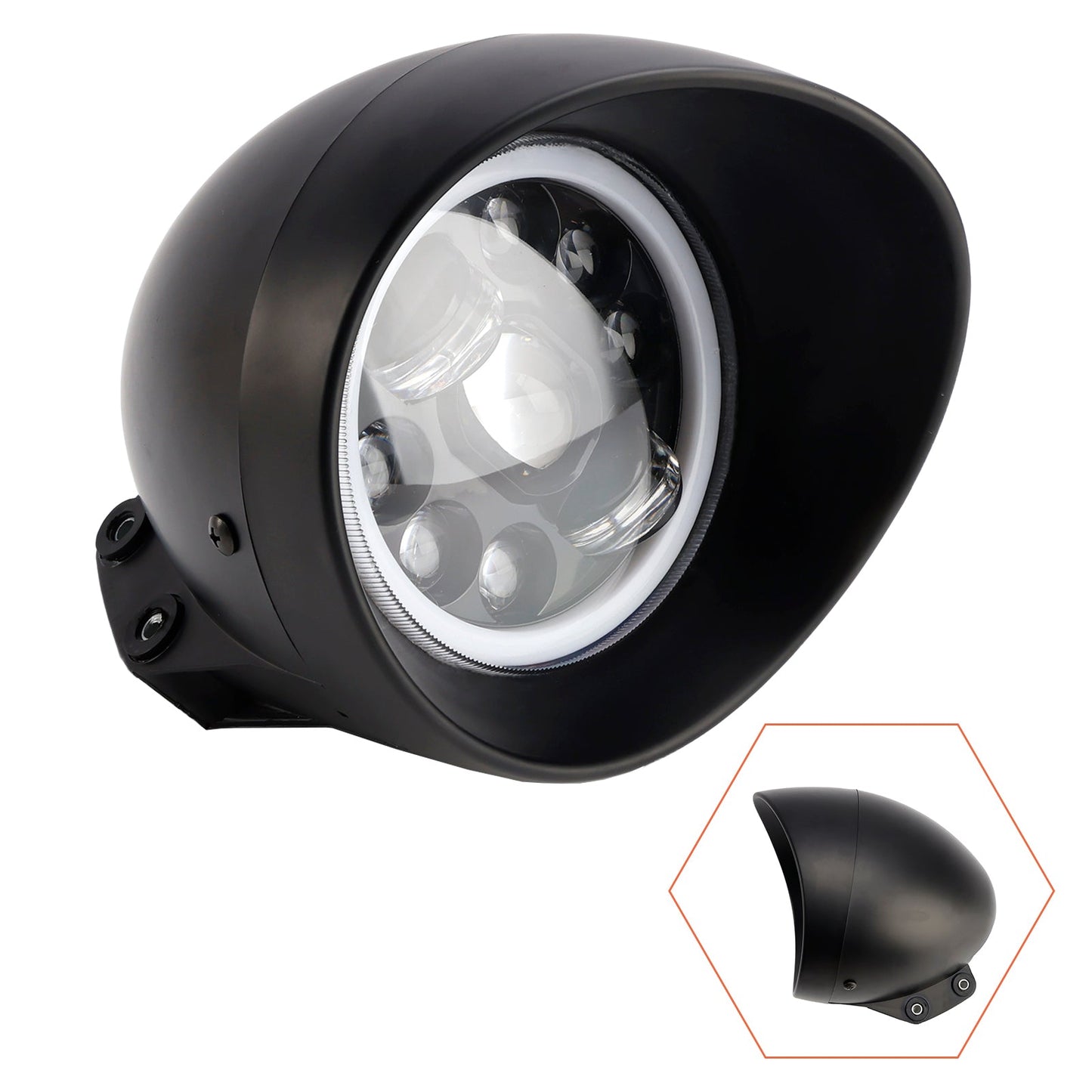 5.75" Motorcycle Spotlight Headlight Fog 9-Bulbs For Motorcycle Scooter Chrome