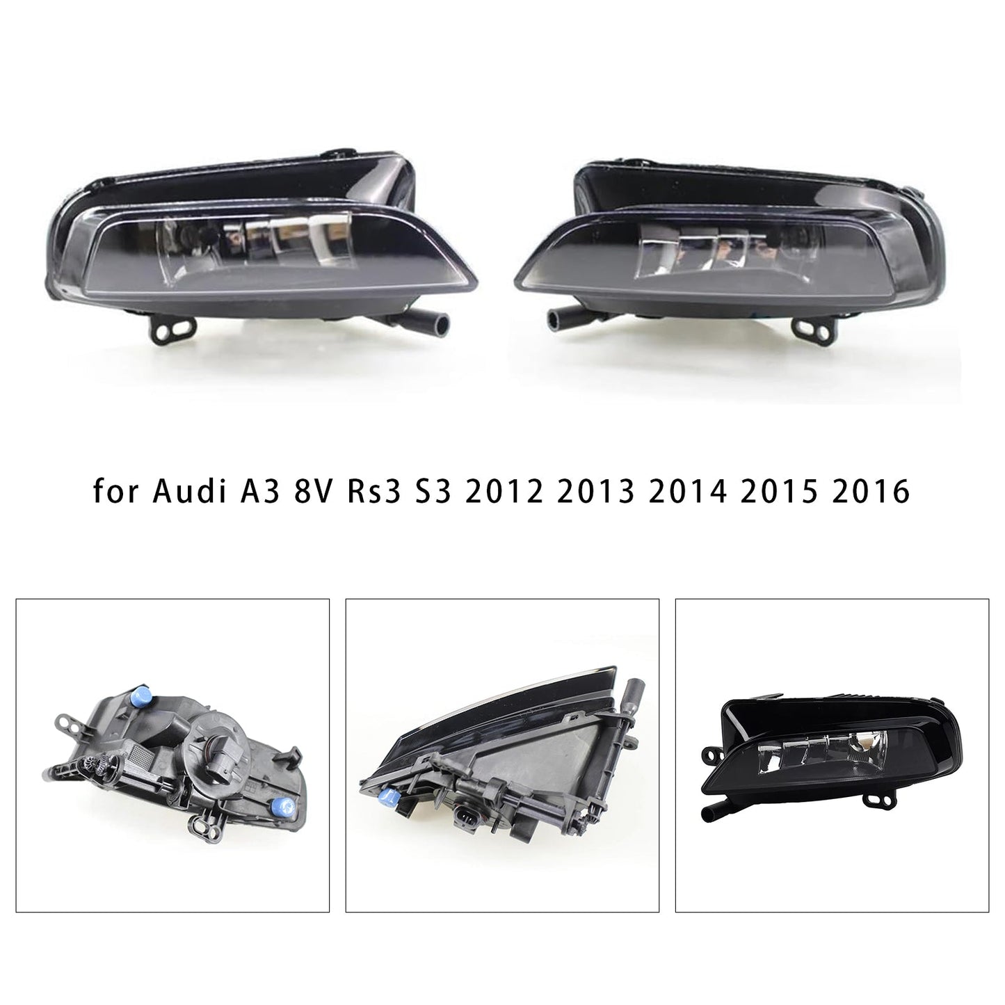 2012-2016 Audi A3 8V Rs3 S3 Pair Front Right Fog Light Lamps With Bulbs