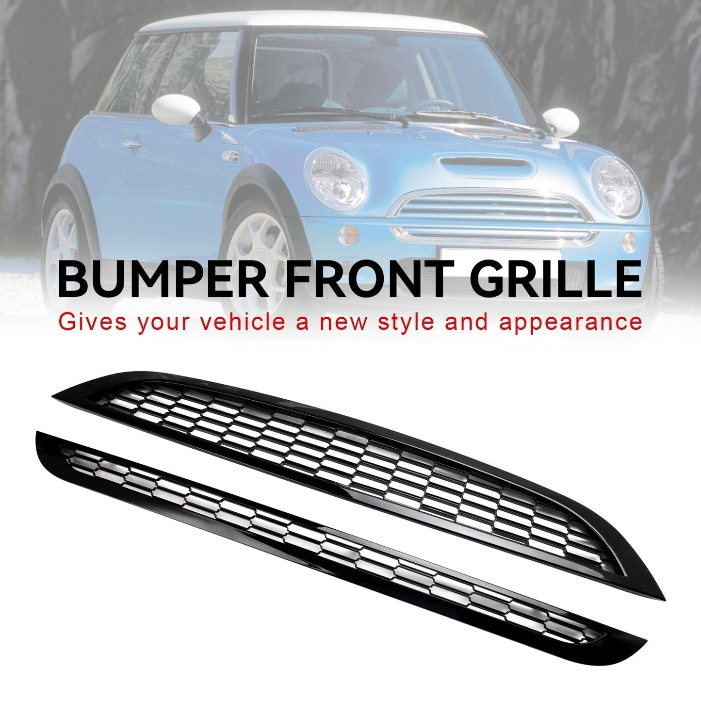 2002-2006 MINI R52 Convertible Honeycomb Mesh Front Grill Grille 2PCS