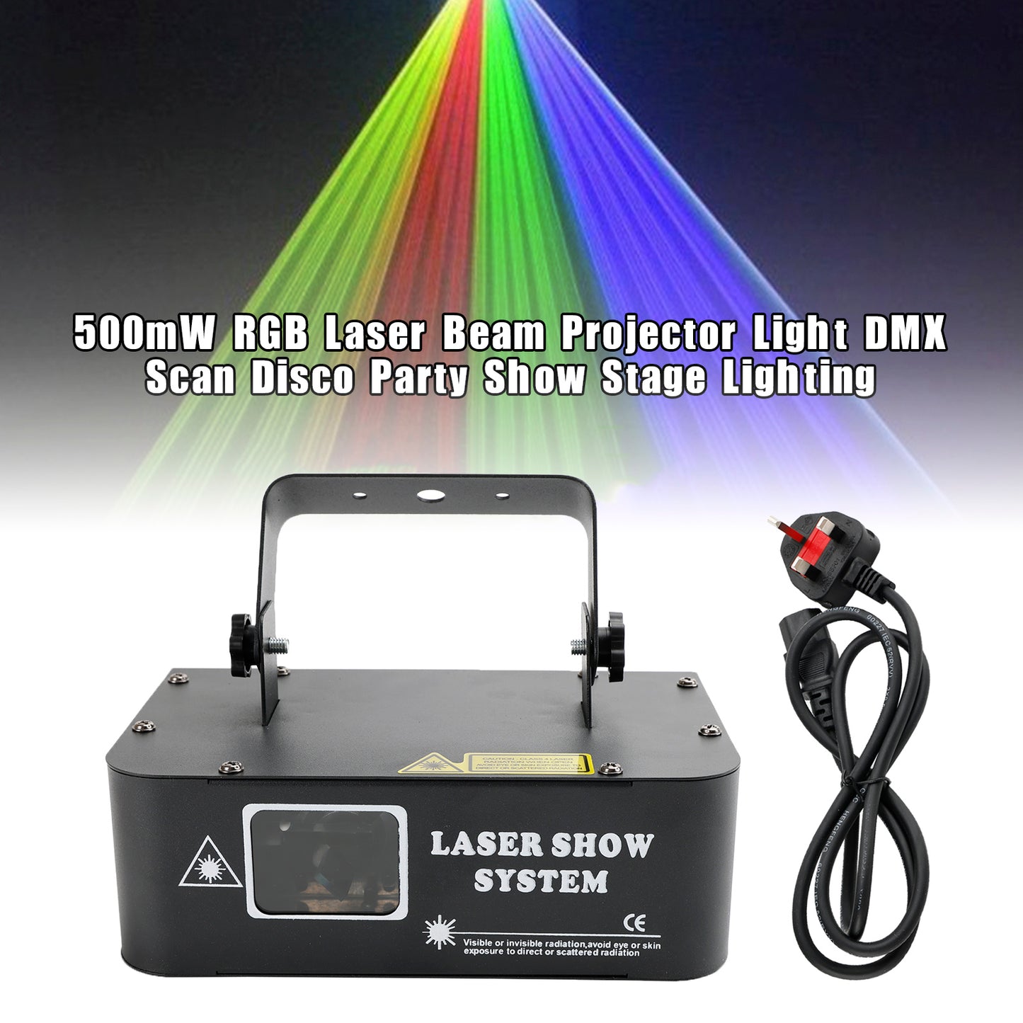 500mW RGB Laser Beam Projector Light DMX Scan Disco Party Show Stage Lighting