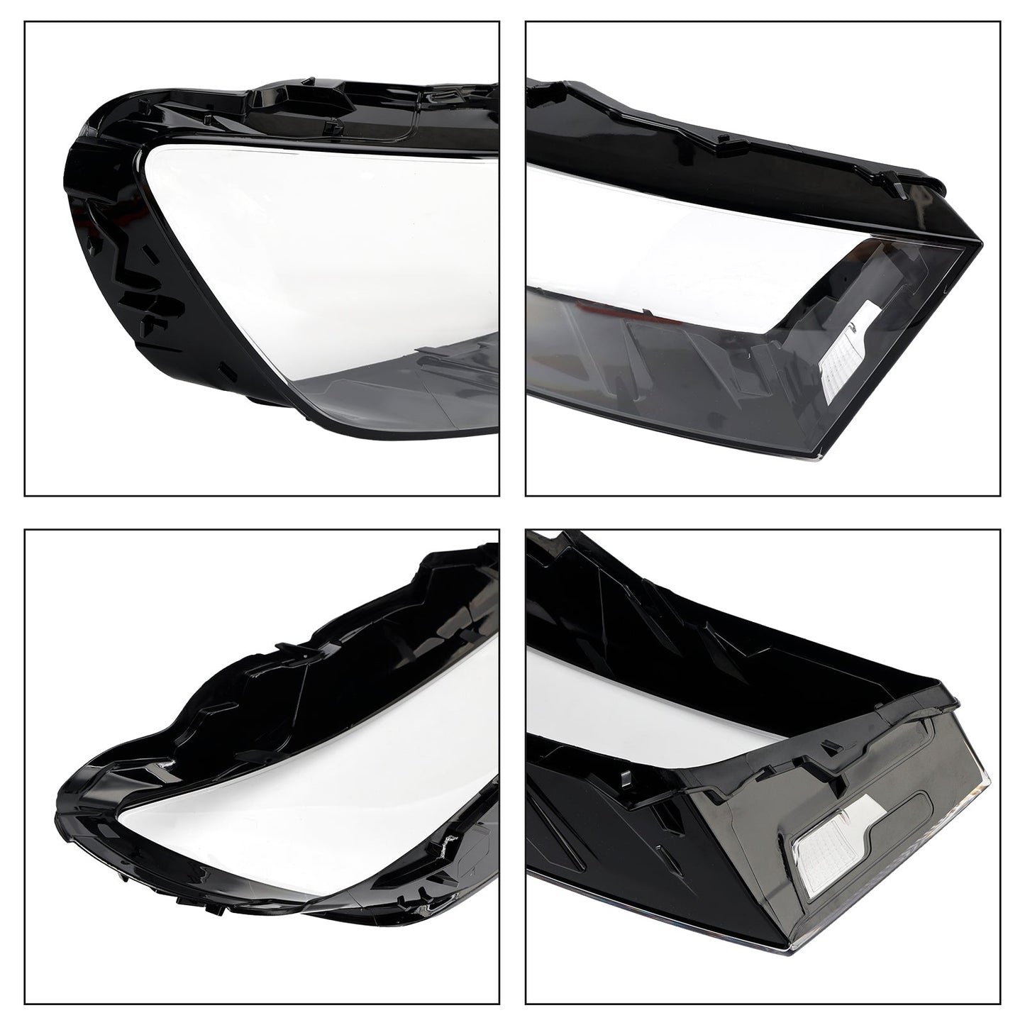 2016-2019 For Audi Q7 Pair Car Headlight Lens Cover LH+RH Lampshade Shell Glue