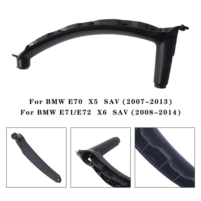 Left Inner Door Panel Handle Pull Trim Cover Black For BMW E70 X5 E71 X6 07-14