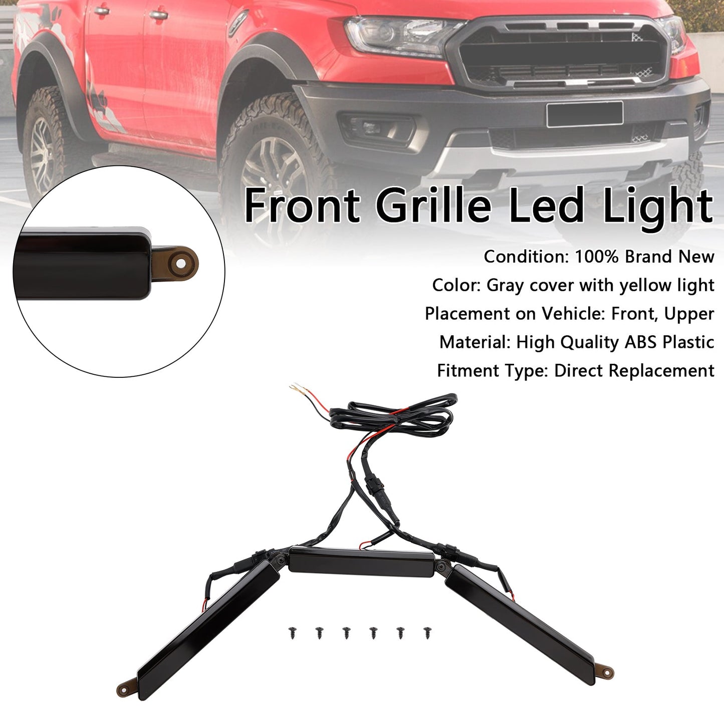 Front Bumper Grille Grill Led Light Fit Ford Ranger 2015-2023 T7 T8