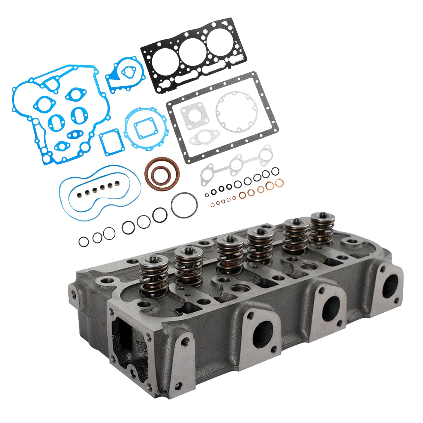 Complete Cylinder Head & Full Gasket Kit Compatible With Kubota D1105 Engine