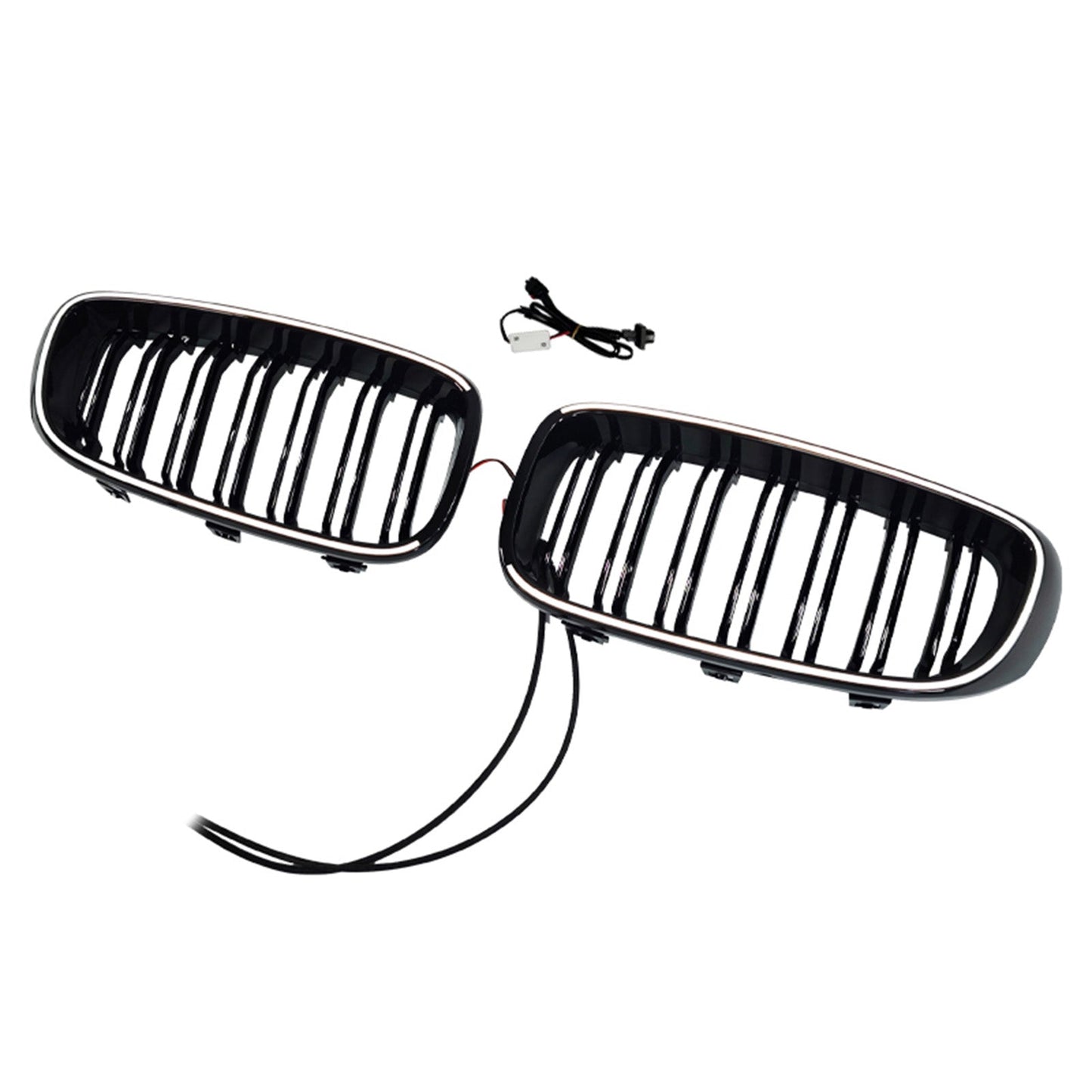 2013-2019 Fit BMW 3 Series F34 GT Dual Slat Front Bumper Grille Gloss Black