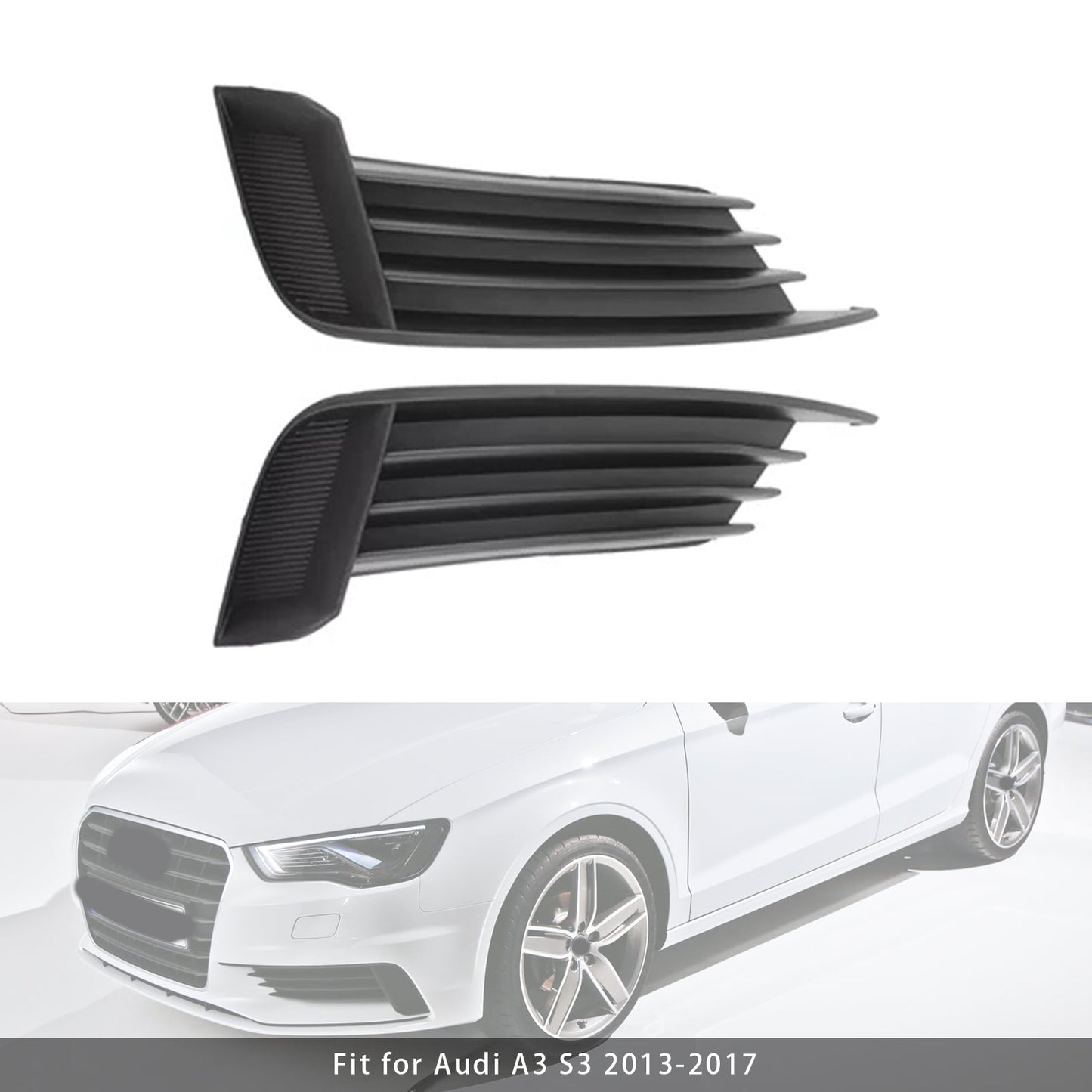 2013-2017 Audi A3 S3 2X Car Front Bumper Fog Light Grilles