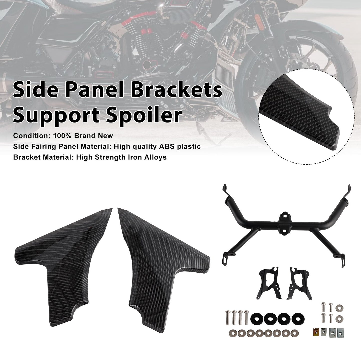 Side Panel Brackets Support Spoiler For CVO 121 117 Road Glide FLTRXSE 2023-2025