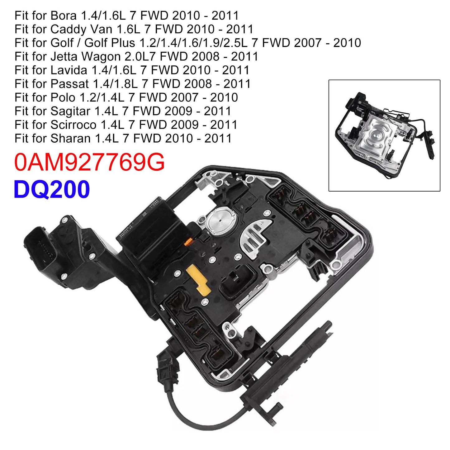 2008-2011 for A3 L4 1.2L 1.4L 1.6L 1.8L 7 SP F/AWD 0AM Transmission Control Unit TCU TCM 0AM927769G