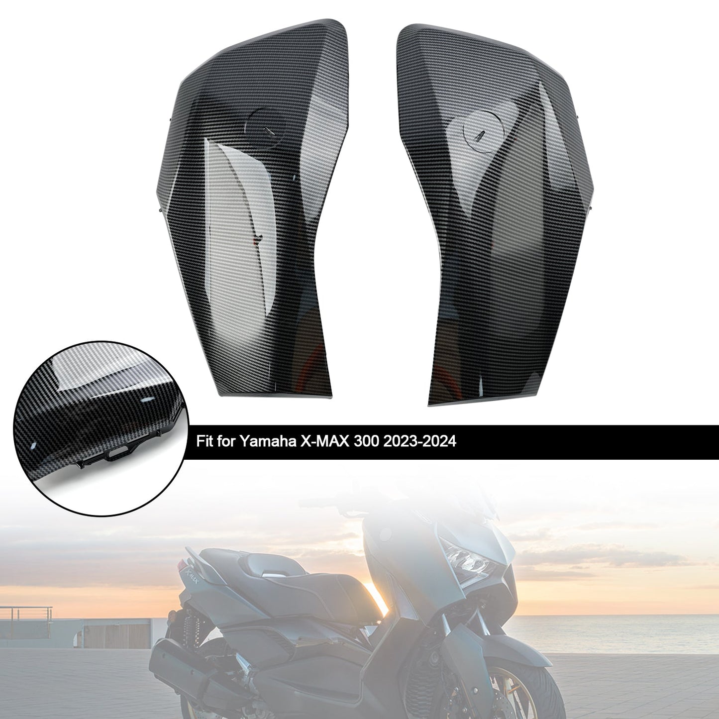 Front Side Headlight Panel Cover Fairing Cowl For Yamaha X-MAX 300 2023-2024