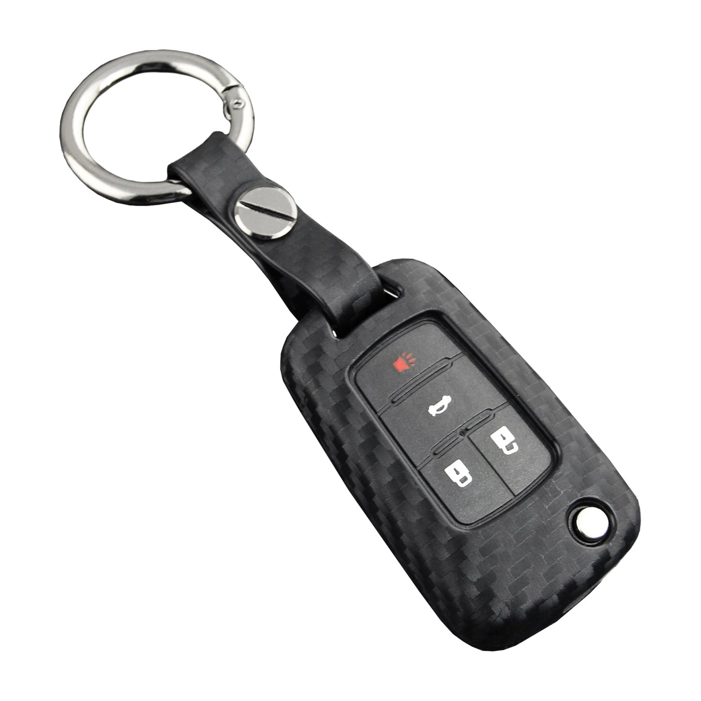 Leather Silicone Car Key Case Cover With Buckle For Chevrolet