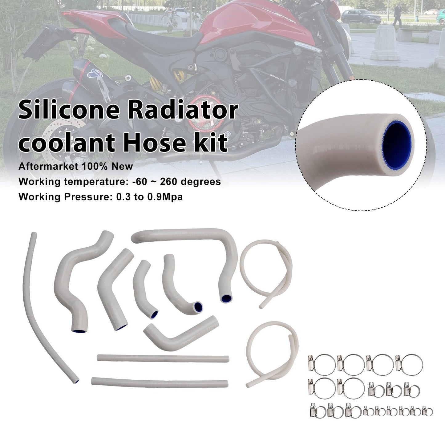 2021-2025 Ducati Monster 937 Silicone Radiator coolant Hose
