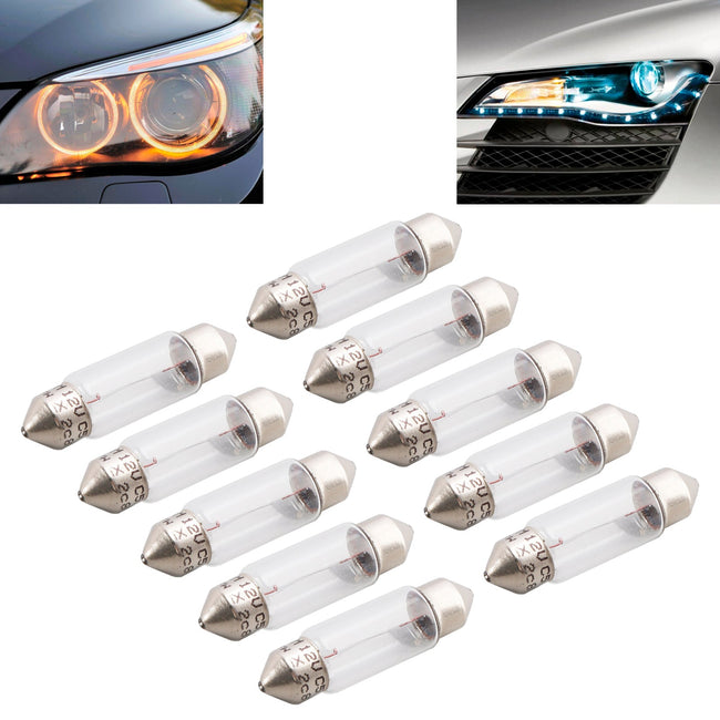 10PCS Car Light Tubular Lamp bulb C5W SV8.5 36MM 6418 12V 5W For OSRAM