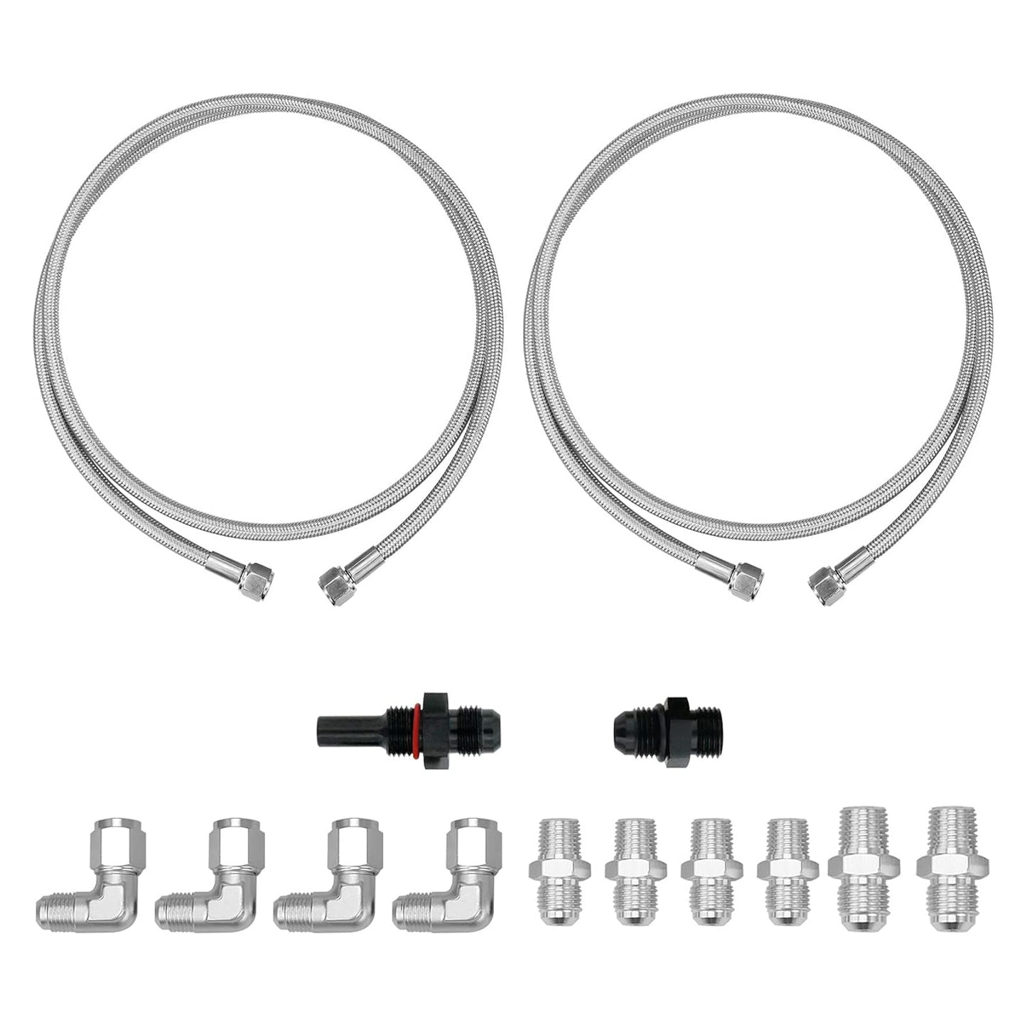 70" SS Braided Transmission Cooler Hose Line For Turbo 700R4-4L60-4L60E - 4L65E