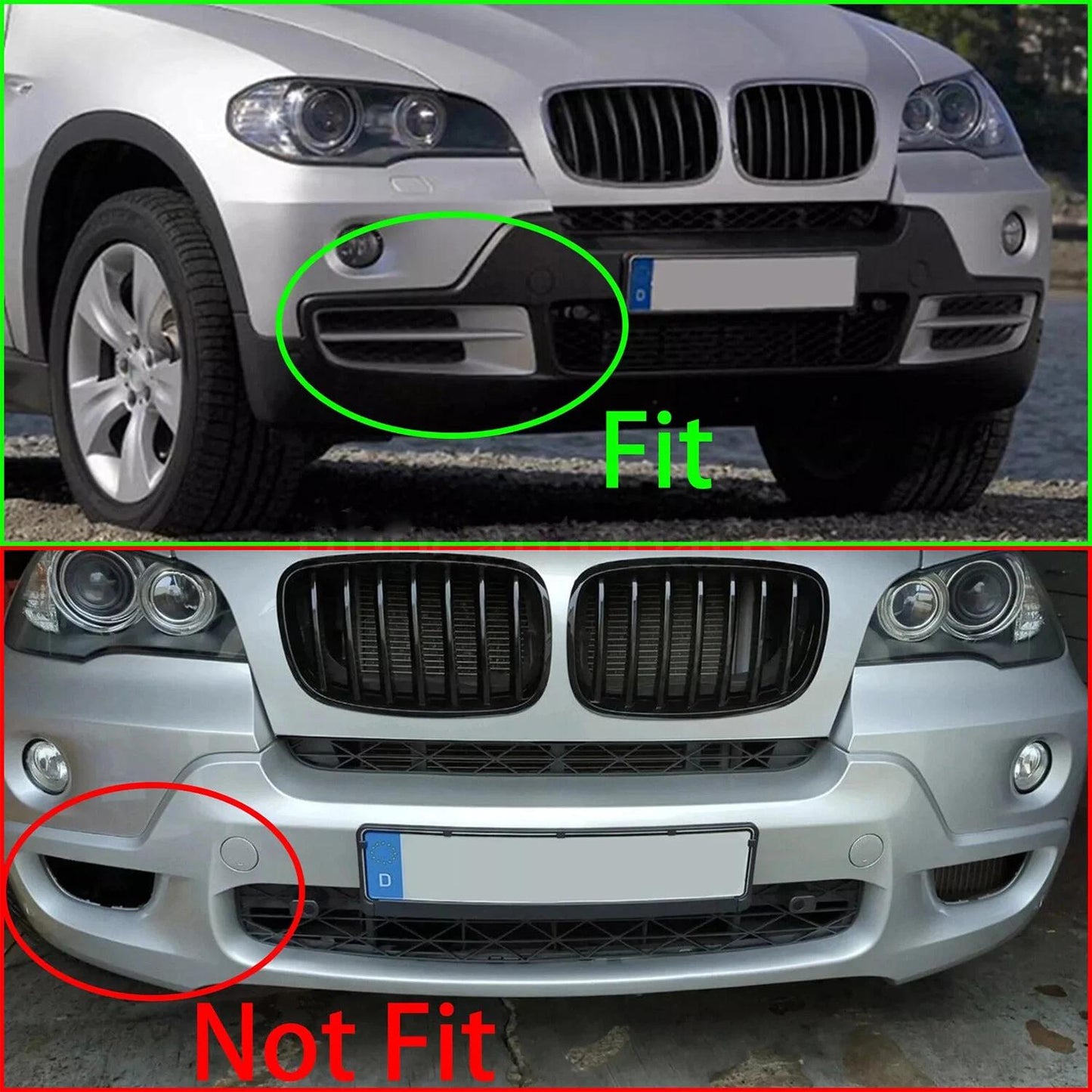 Pair Front Bumper Fog Light Grill Grille Fit BMW X5 E70 2007-2010