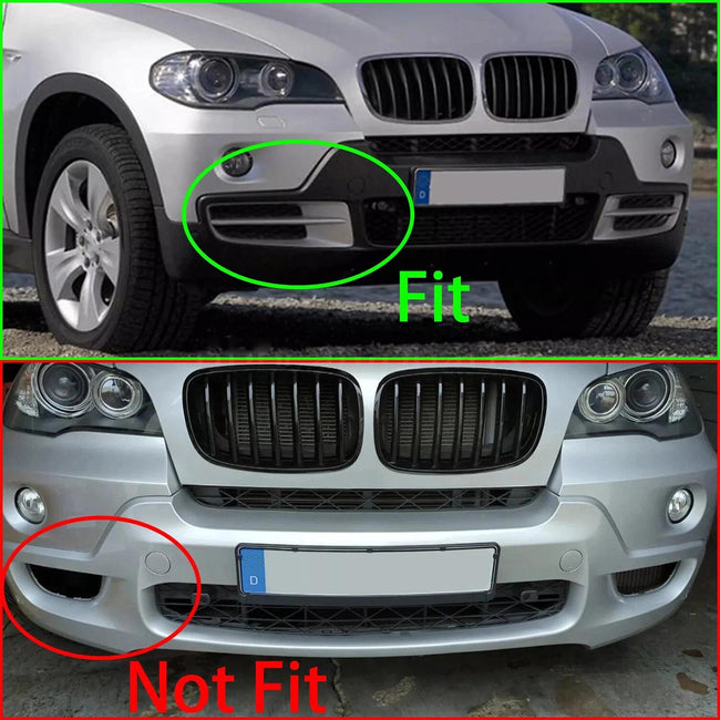 Pair Front Bumper Fog Light Grill Grille Fit BMW X5 E70 2007-2010