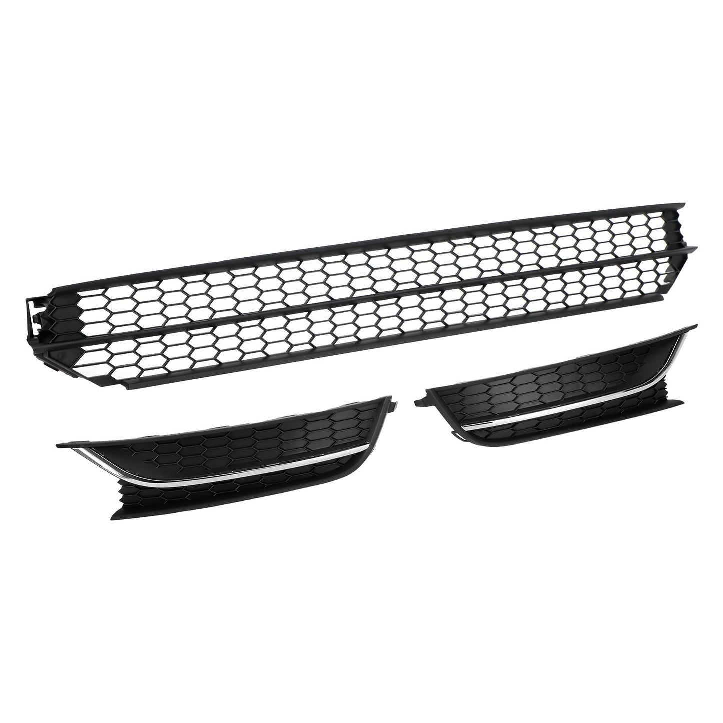 Volkswagen Passat 2012-2015 Front Lower Grille + Fog Light Cover W/O Hole Combo Set