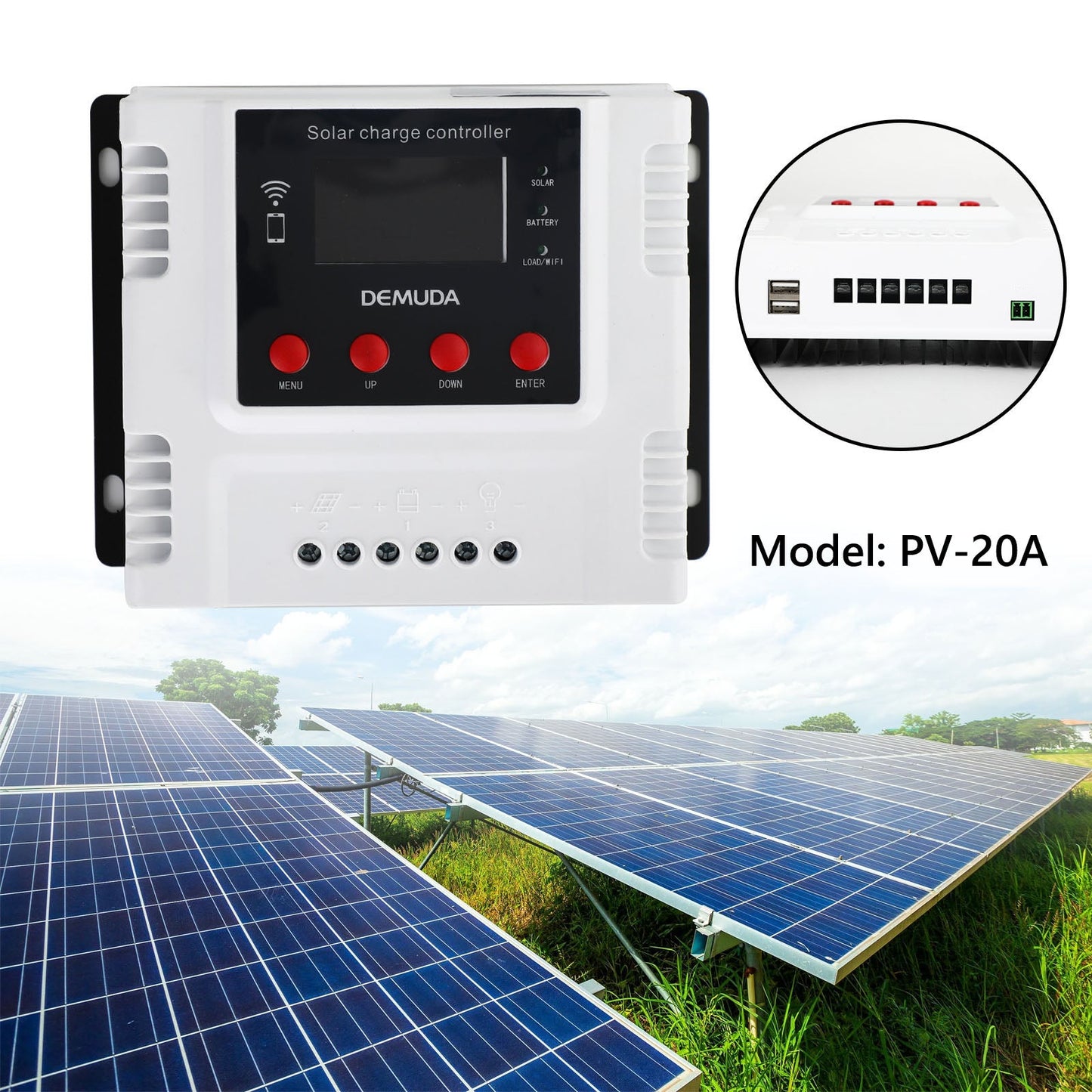 PWM 10A 12V 24V 48V Solar Charge Controller For Lifepo4 Lead Acid Gel Battery